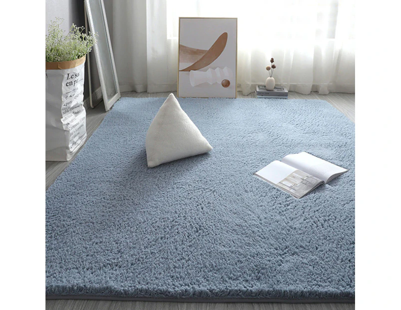 Soft Shaggy Rug Fluffy Plush Area Rug Bedroom Carpet Home Decor-Blue