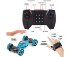 Remote Hand Control Watch Gesture Sensor Twist Car Toy USB Charging Car Toy - Blue