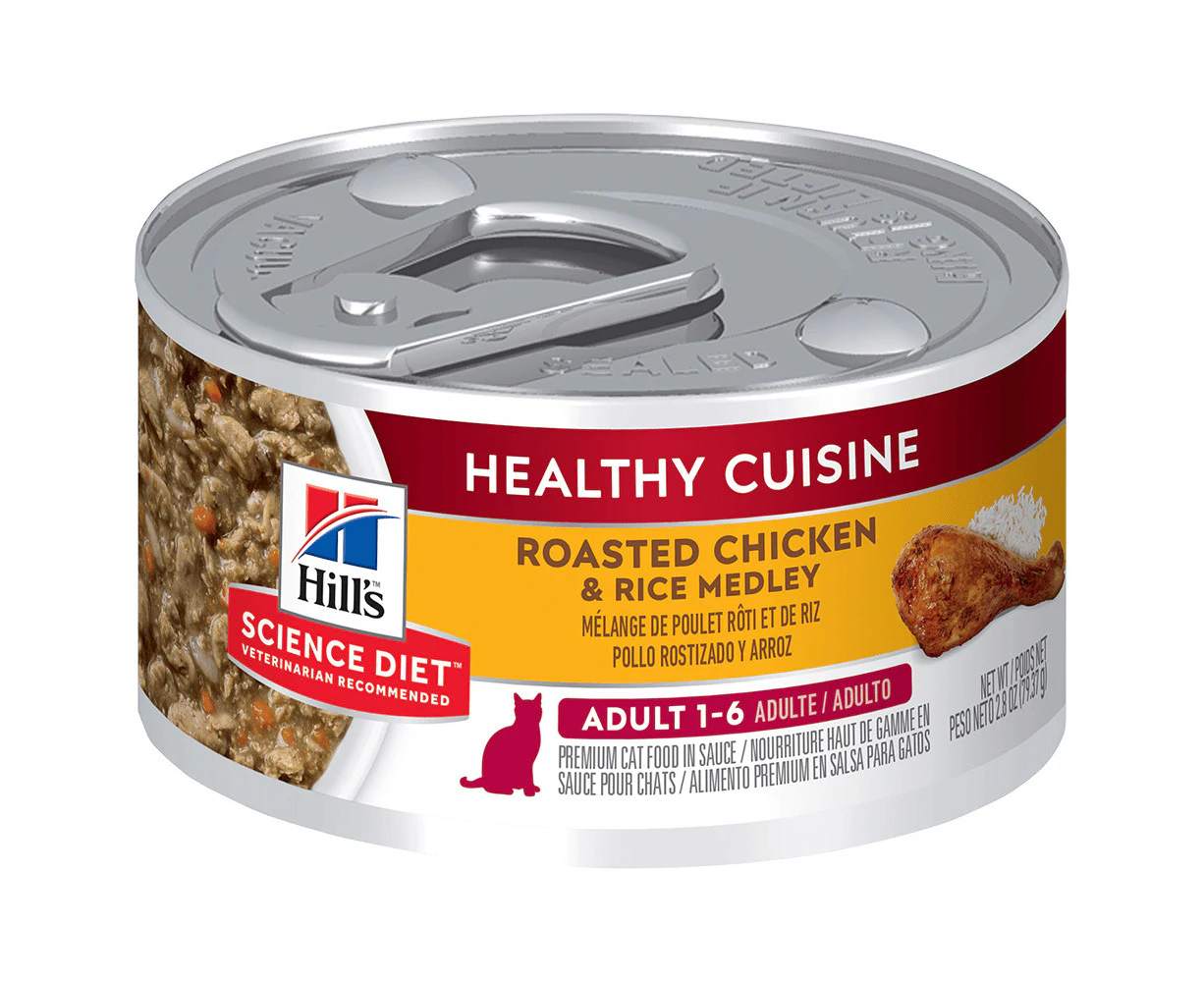 Hills Science Diet Adult Healthy Cuisine Chicken & Rice Medley Cat Food 79g x 24 Cans