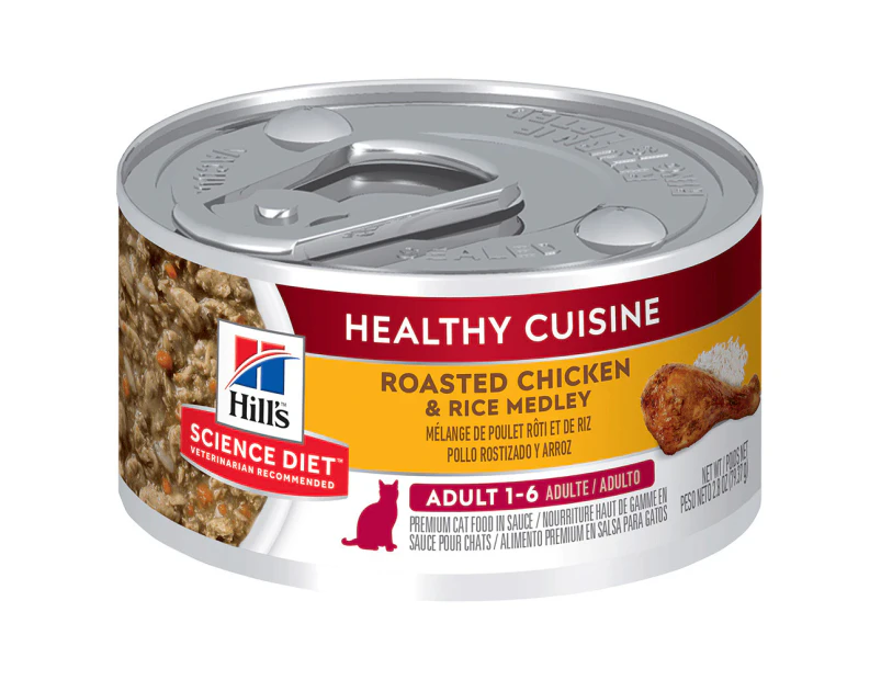 Hills Adult 1+ Healthy Cuisine Wet Cat Food Chicken & Rice Medley 24 x 79g