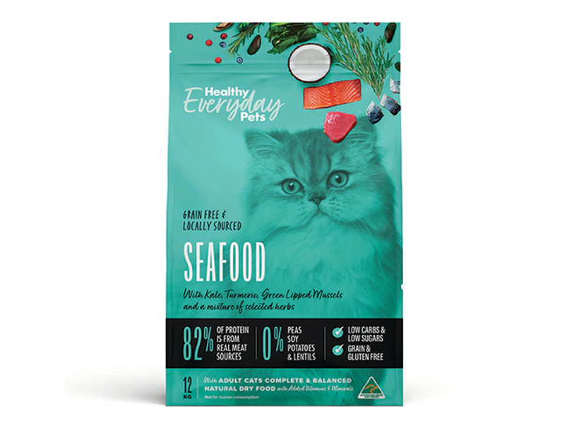Healthy Everyday Pets Seafood Dry Cat Food Tuna & Salmon 3kg