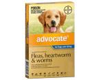 Advocate Extra Large Dog 25kg & Over Blue Spot On Flea Wormer Treatment 1 Pack