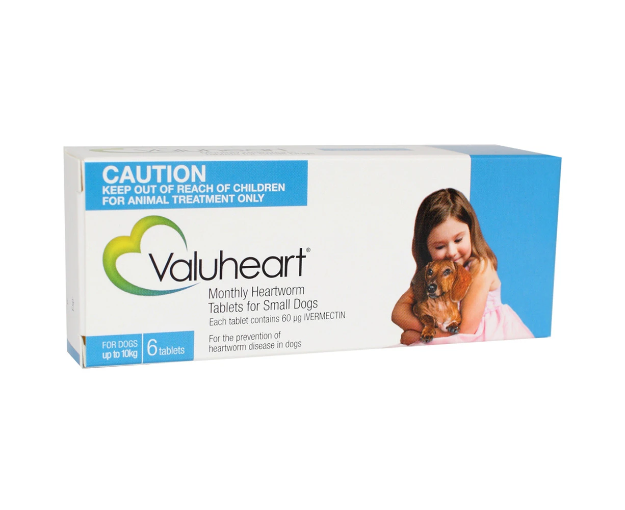 Valuheart Heartworm Tablets for Small Dogs up to 10 kg - 6 Pack - Blue