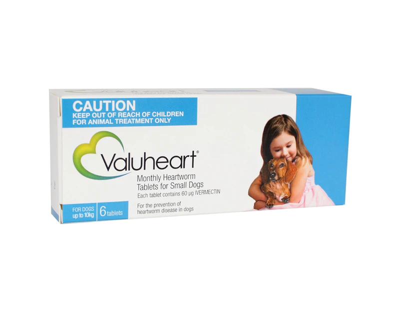 Valuheart for Small Dogs up to 10kg Heartworm Tablet Blue 6 Pack