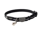 Rogz Alleycat Adjustable Safeloc Cat Collar Black 8mm