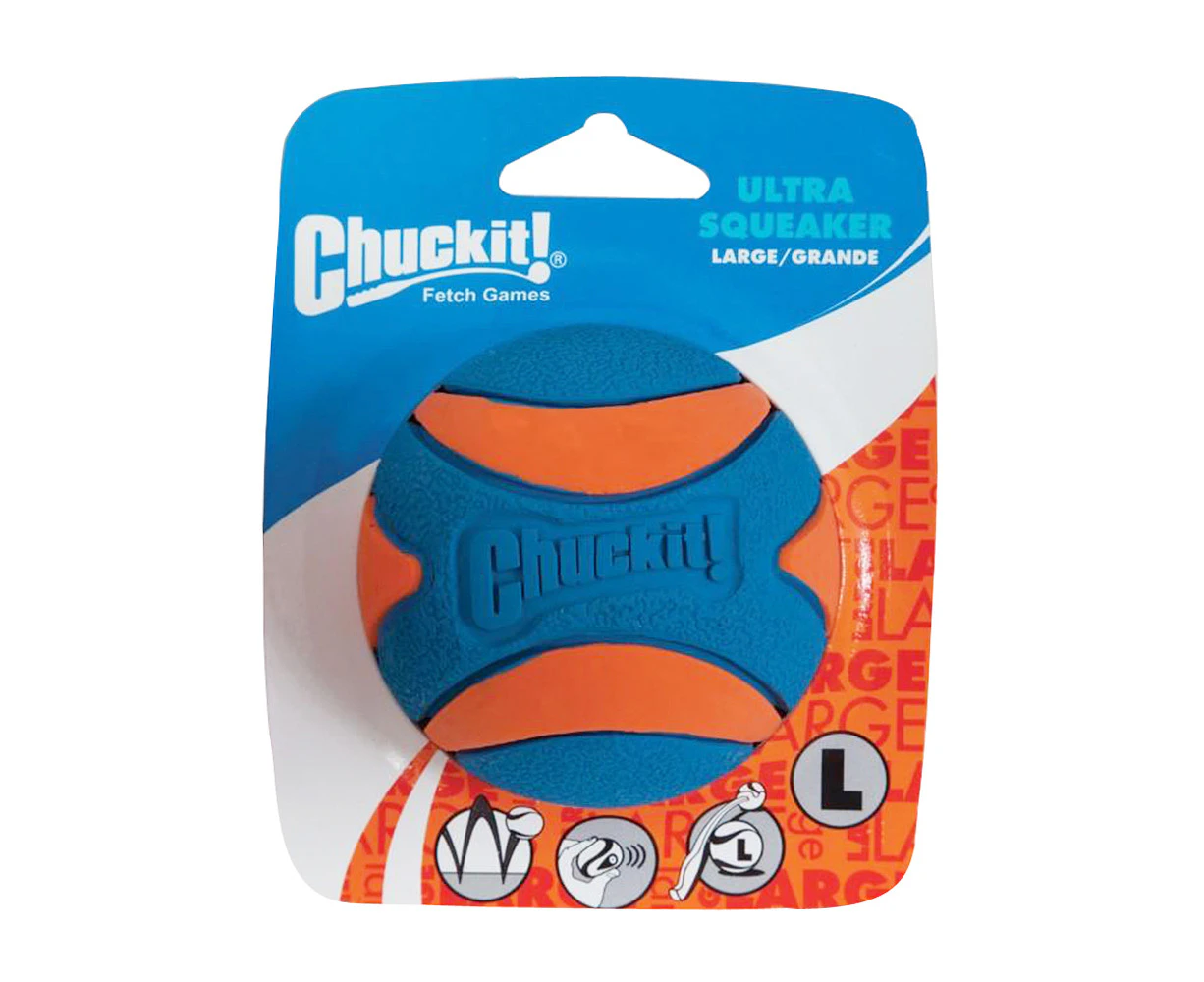 ChuckIt! Large 7.5cm Single Ultra Squeaker Dog & Puppy Ball Toy (Chuck It)