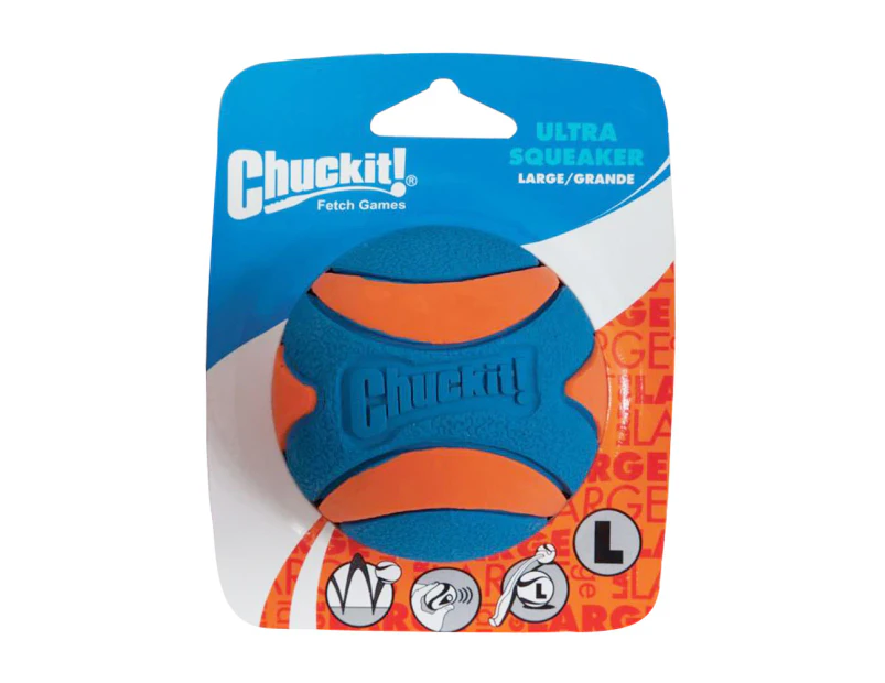 Chuckit Ultra Squeaker Ball Interactive Play Dog Toy Large 7.5cm