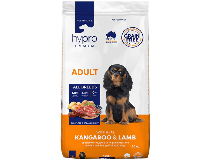 Hydro Premium 20kg Kangaroo & Lamb Adult Dog Grain Free Dry Food Kibble