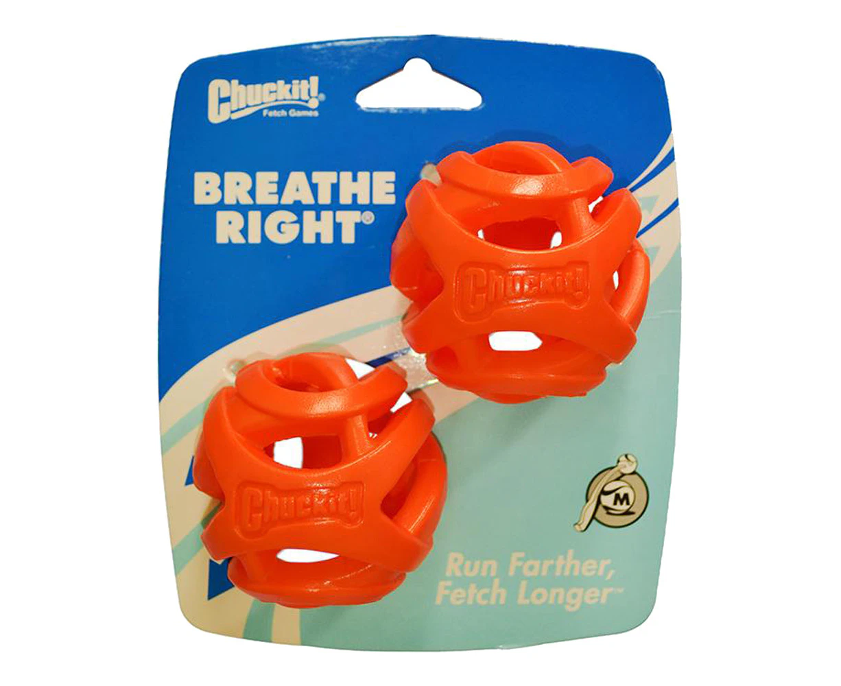 ChuckIt! Medium 2 Pack of Breathe Right Fetch Dog & Puppy Ball (Chuck It)