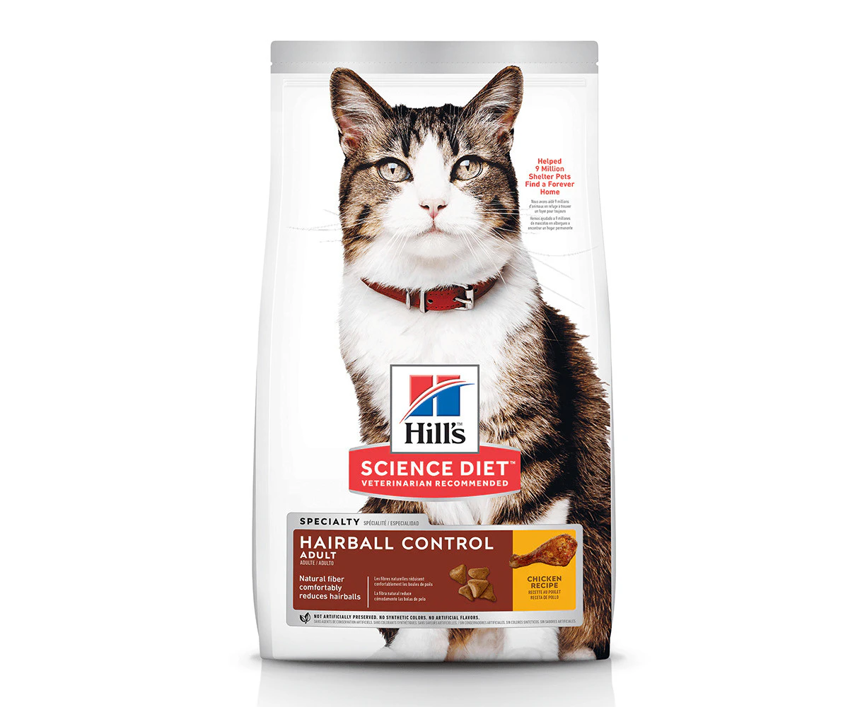 Hills Adult 1+ Hairball Control Dry Cat Food Chicken 2kg