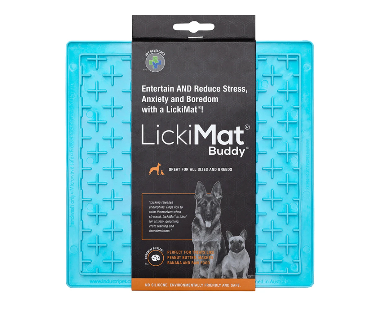 LickiMat 20cm Classic Buddy Turquoise Pet Cat/Dog Food Slow Wet/Dry Feeder Mat