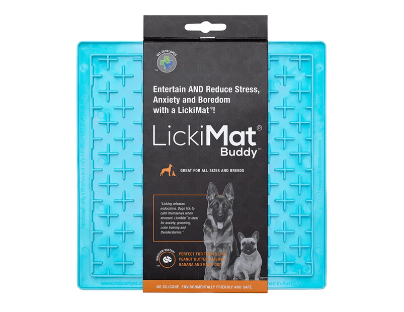 LickiMat 20cm Classic Buddy Turquoise Pet Cat/Dog Food Slow Wet/Dry Feeder Mat