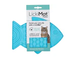 LickiMat Classic Felix Boredom Buster Fish Shaped Cats Slow Feeder Turquoise - Turquoise