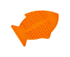 LickiMat Classic Casper Boredom Buster Fish Shaped Cats Slow Feeder Orange - Orange