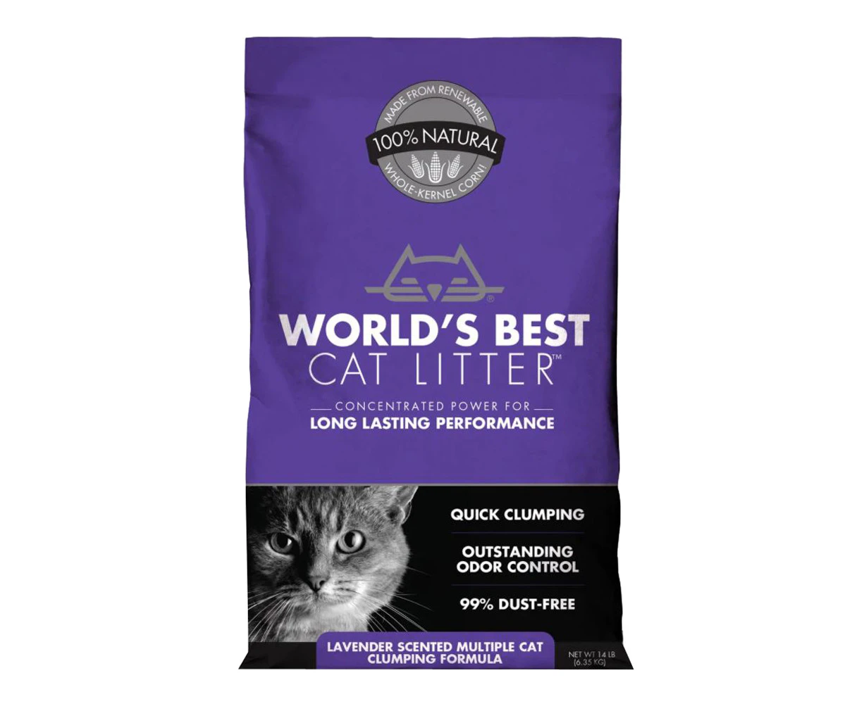 Worlds Best Cat Litter Clumping Multi-Cat Litter Odour Control Lavender 6.35kg