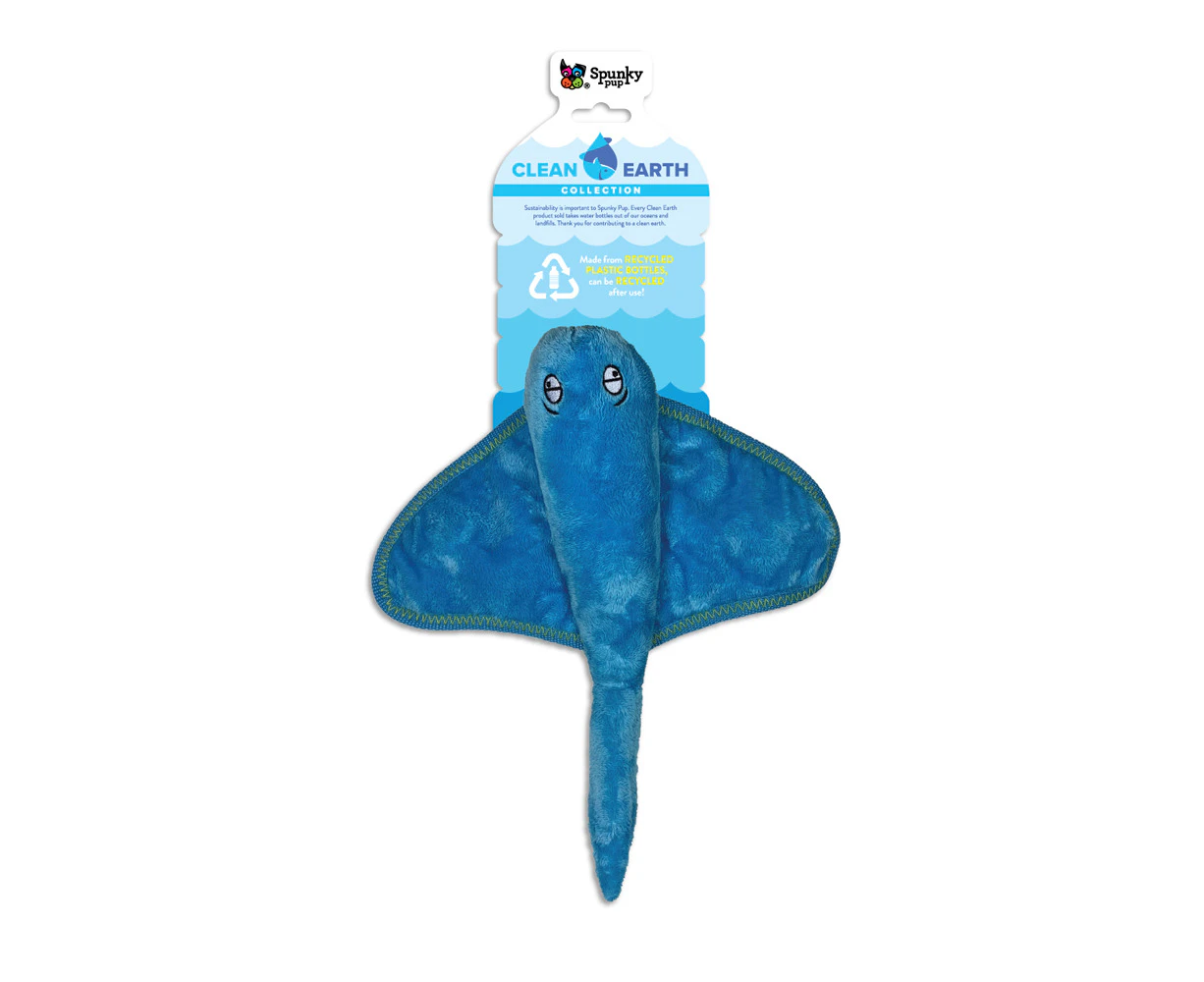 Clean Earth Large Stingray Recycled Dog & Puppy Soft Toy by Spunky Pup