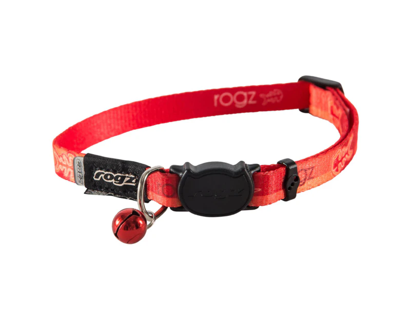 Rogz Kiddycat Safeloc Polyester Cat Collar Tango Fishbone 11mm