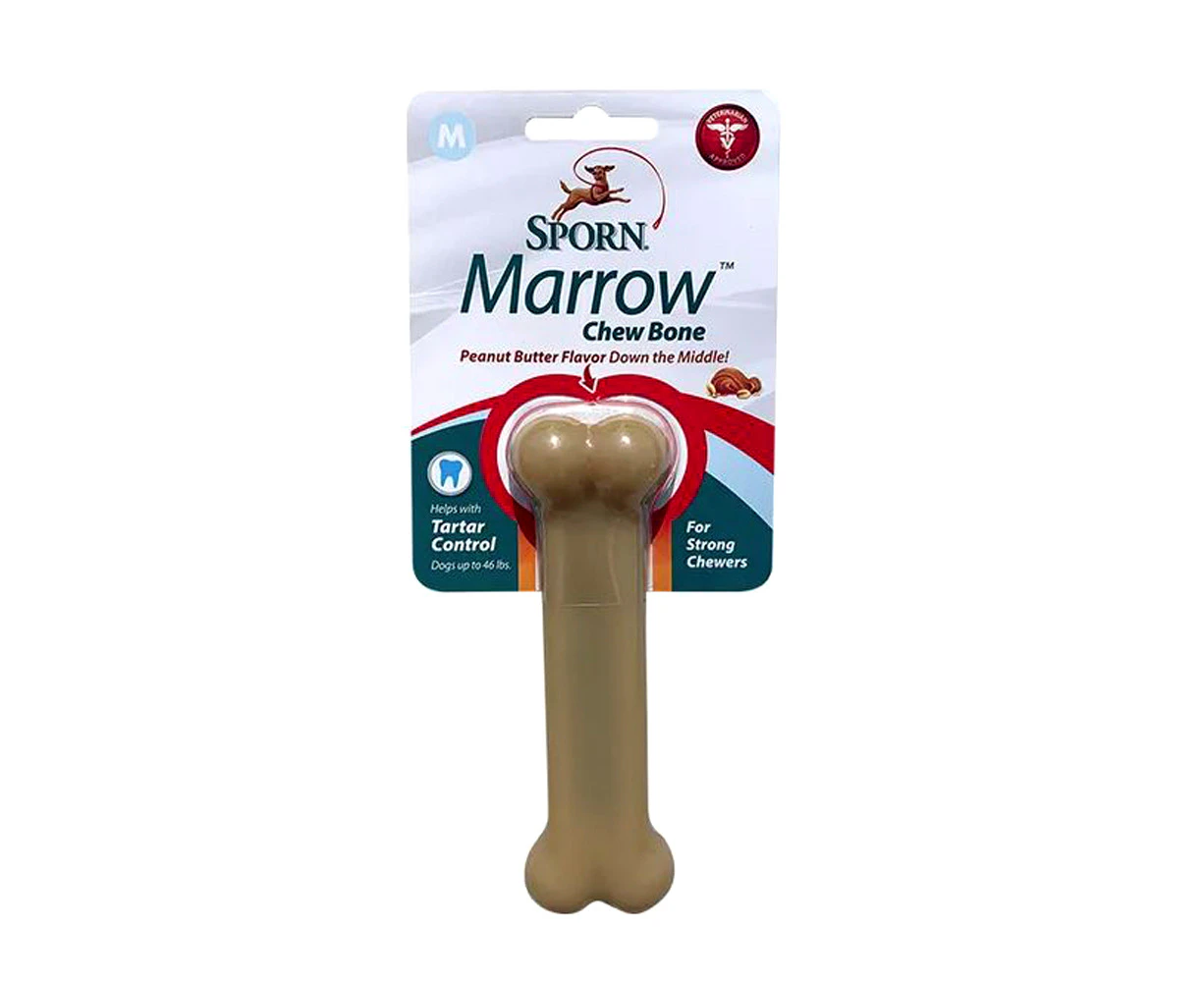 Sporn Marrow Chew Bone Dental Dog Toy Peanut Butter Flavour Medium