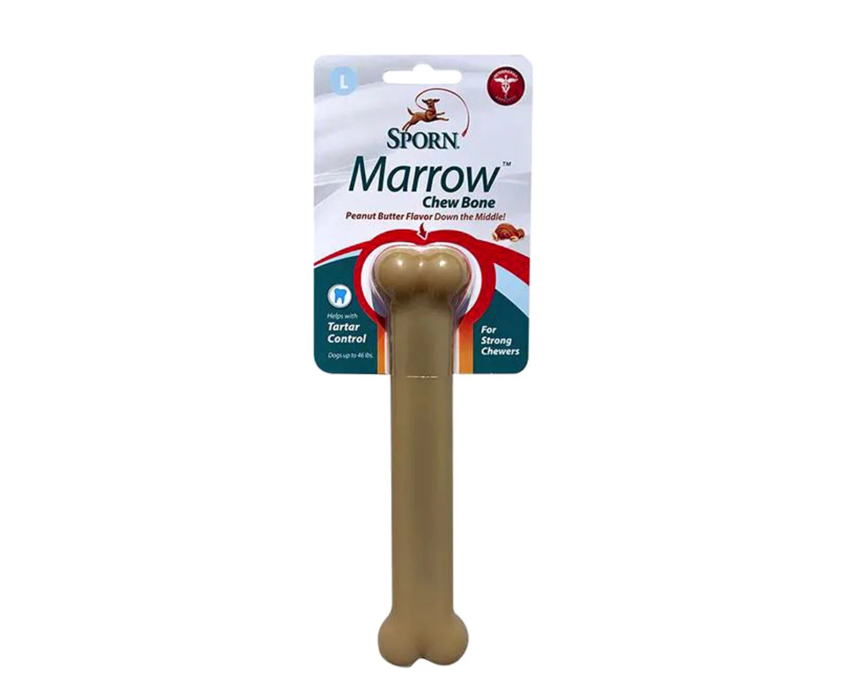 Sporn Marrow Chew Bone Dental Dog Toy Peanut Butter Flavour Large