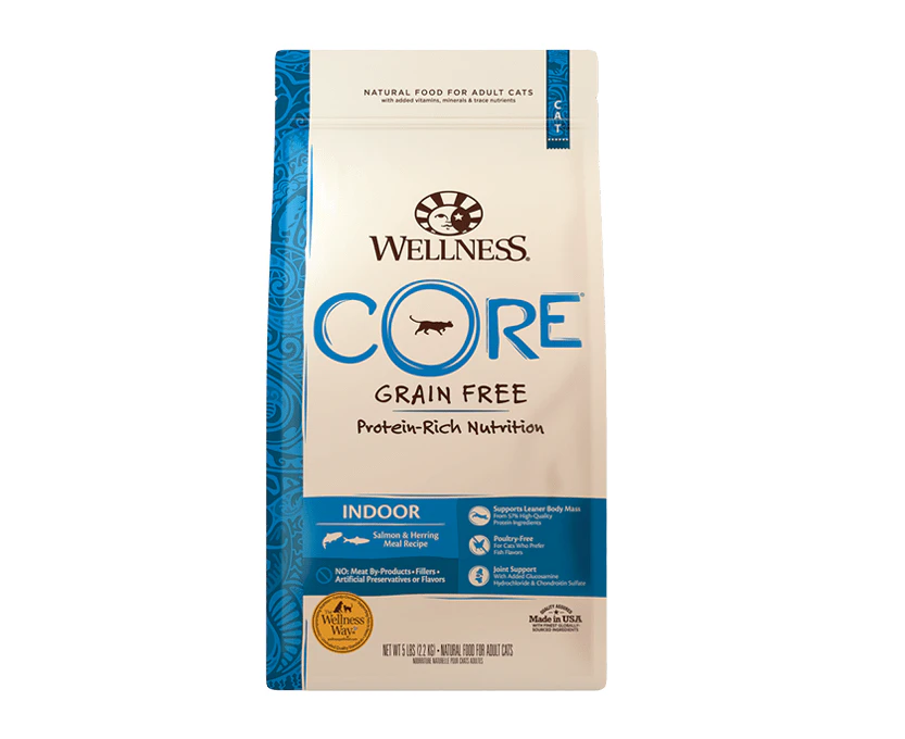 Wellness Core Indoor Cat Grain Free Dry Cat Food Salmon & Herring 2.27kg