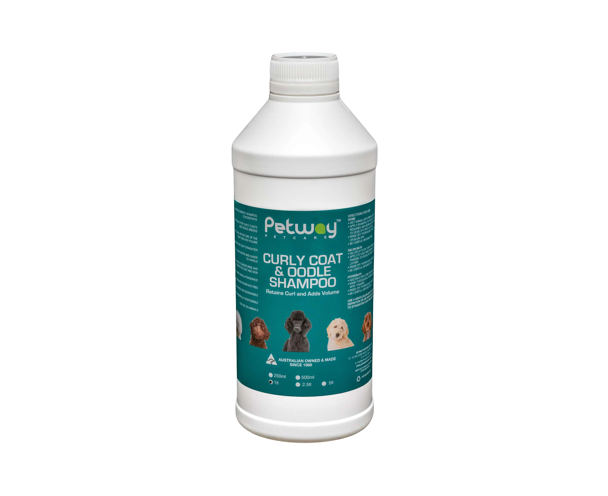 Petway Petcare Curly Coat & Oodle Dog Grooming Shampoo 1L