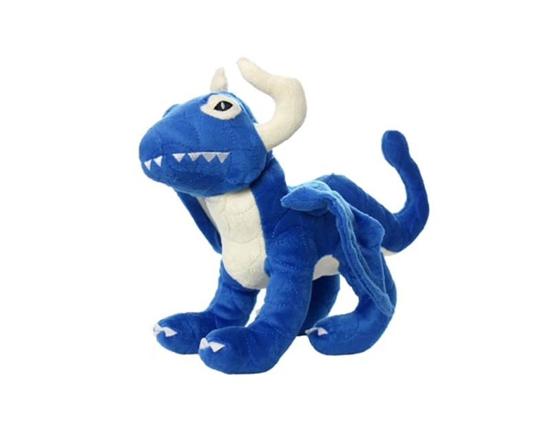 Tuffy Mighty Jr Dragon Interactive Play Plush Dog Squeaker Toy Blue Junior