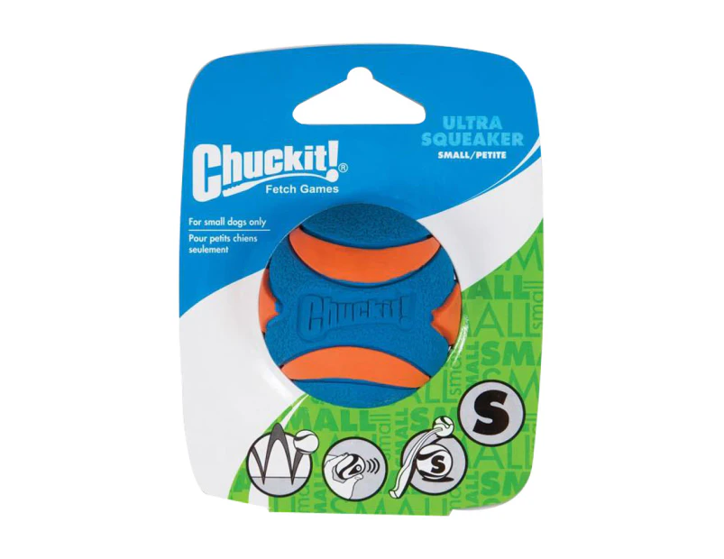 ChuckIt! Small 5cm Single Ultra Squeaker Dog & Puppy Ball Toy (Chuck It)