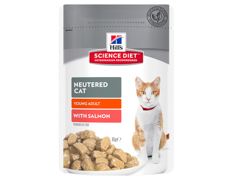 Hills Young Adult Neutered Cat Wet Cat Food Salmon 12 x 85g