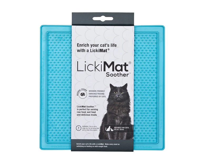 LickiMat Classic Soother Boredom Buster Cat Slow Feeder Mat Turquoise - Turquoise