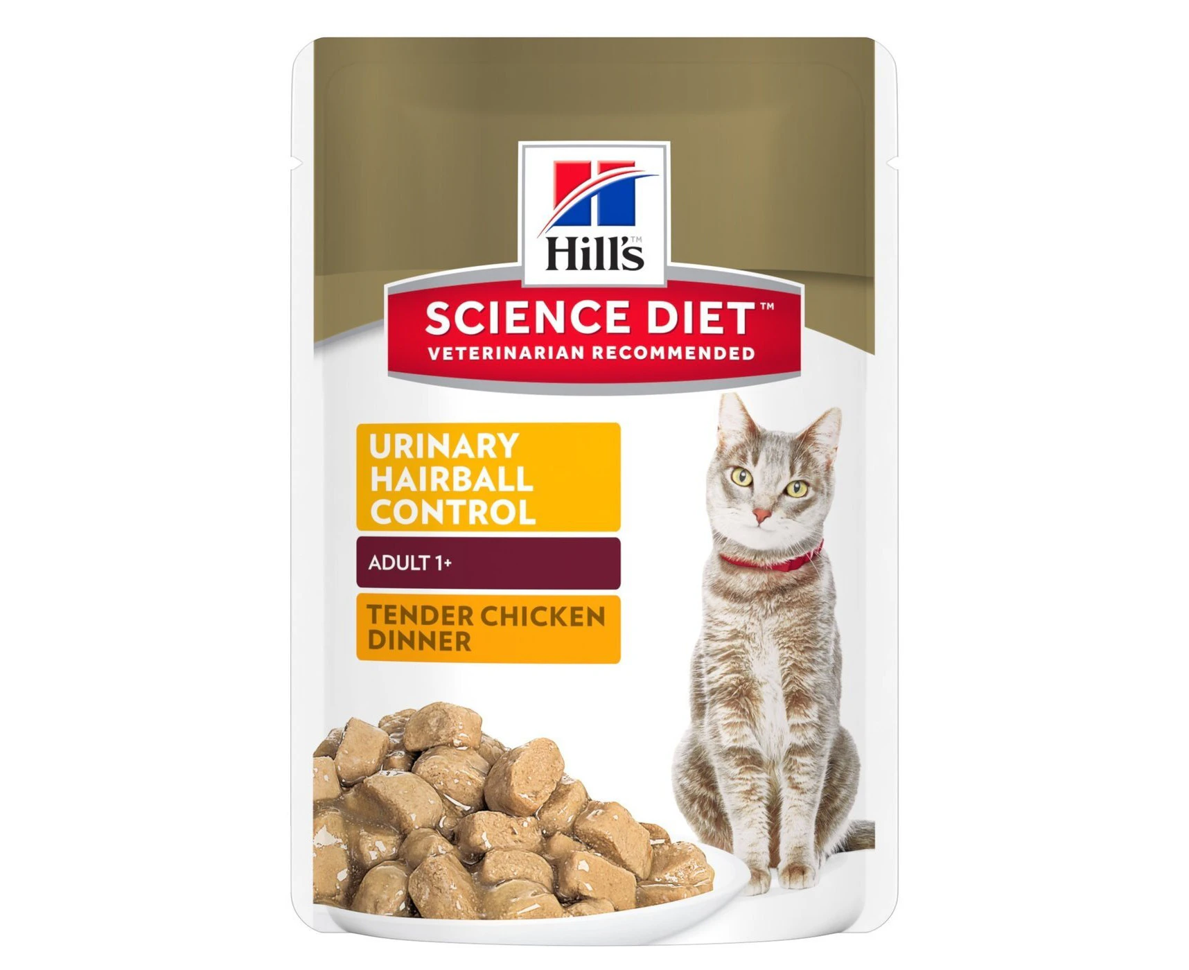 Hills Adult Urinary Hairball Control Wet Cat Food Tender Chicken Dinner 12 x 85g