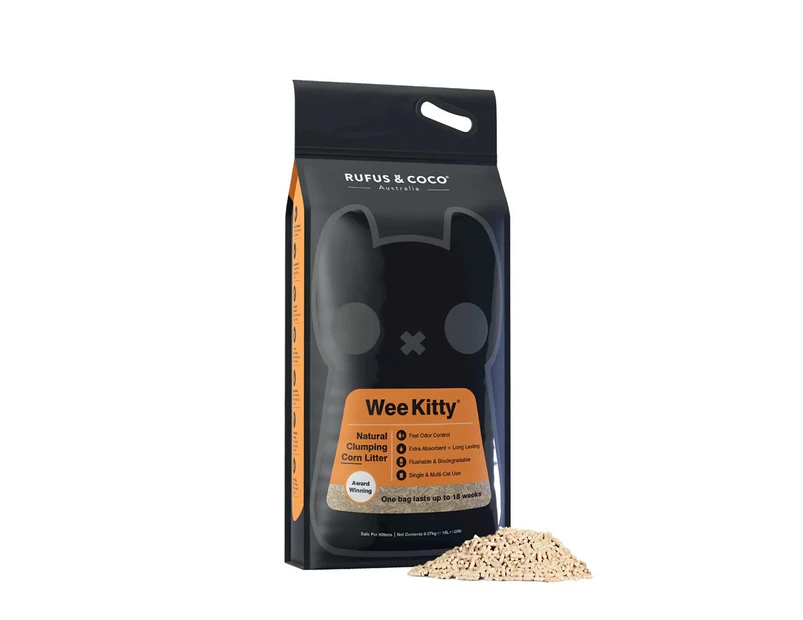 Rufus & Coco Wee Kitty Clumping Corn Litter Odor Control 9kg