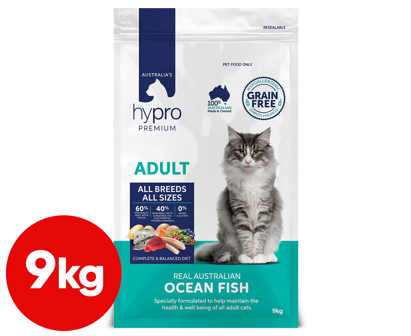 Hypro Premium Adult Grain Free Dry Cat Food Ocean Fish 9kg