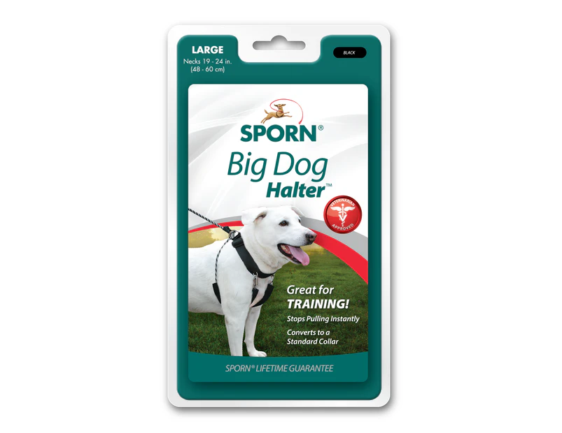 Sporn Big Dog Stop-Pull Dog Training Halter Black Large