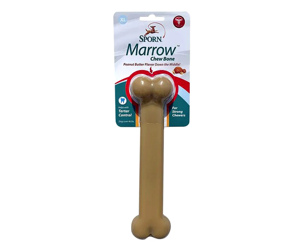 Sporn Marrow Chew Bone Dental Dog Toy Peanut Butter Flavour XL