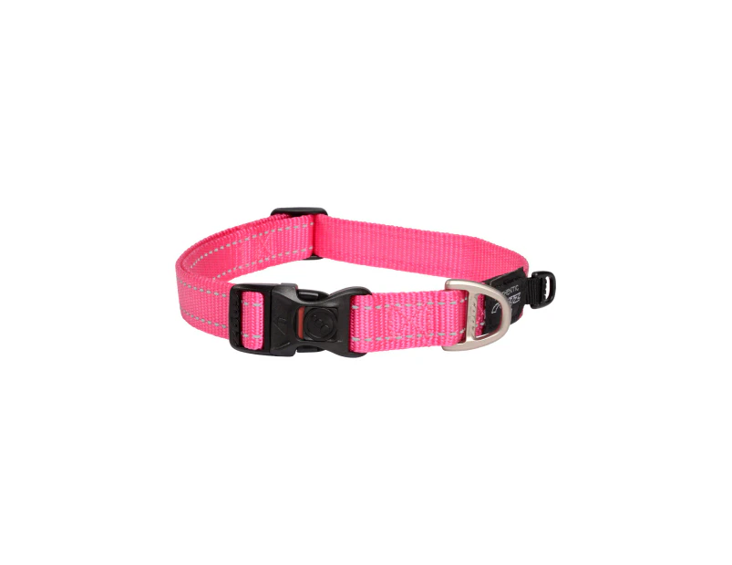 Rogz Classic Lockable Reflective Dog Collar Pink Large