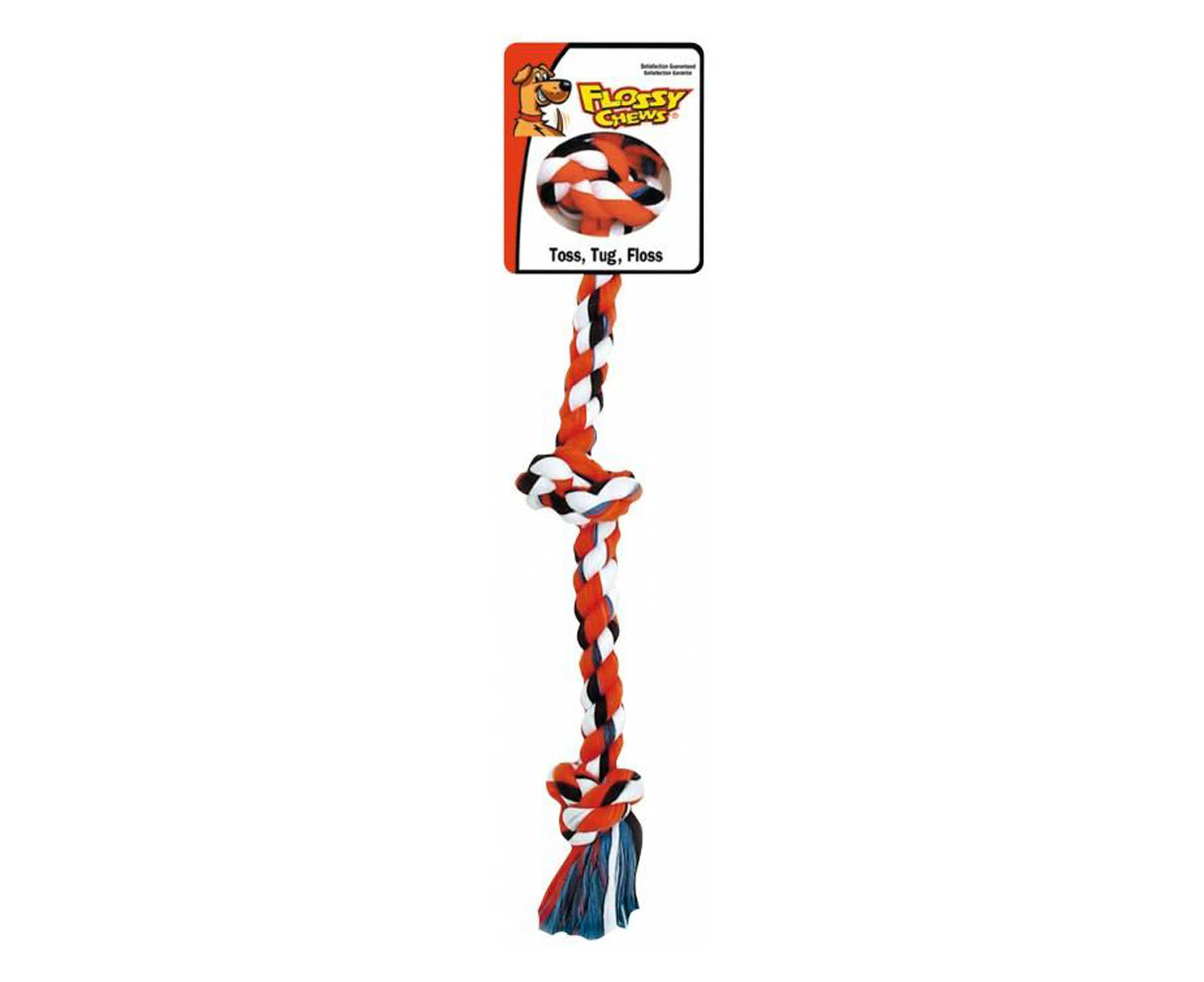 Three Knot Flossy Chews Dog Rope Toy - Small (38cm) (Mammoth)