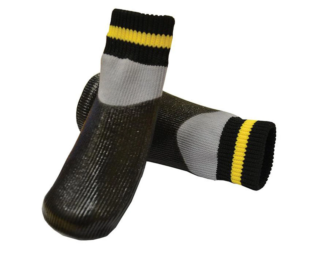 Black 3X-Large Non-Slip Water Proof Dog Socks - Pack of 4 Pet Socks (6.6x15cm) XXXL