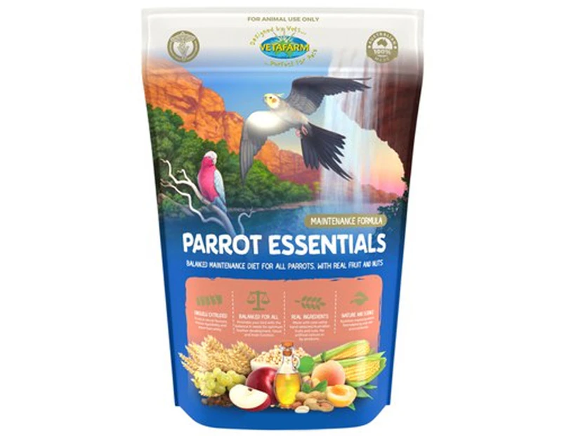 Vetafarm Parrot Essentials Extruded Pellet Bird Food 2kg