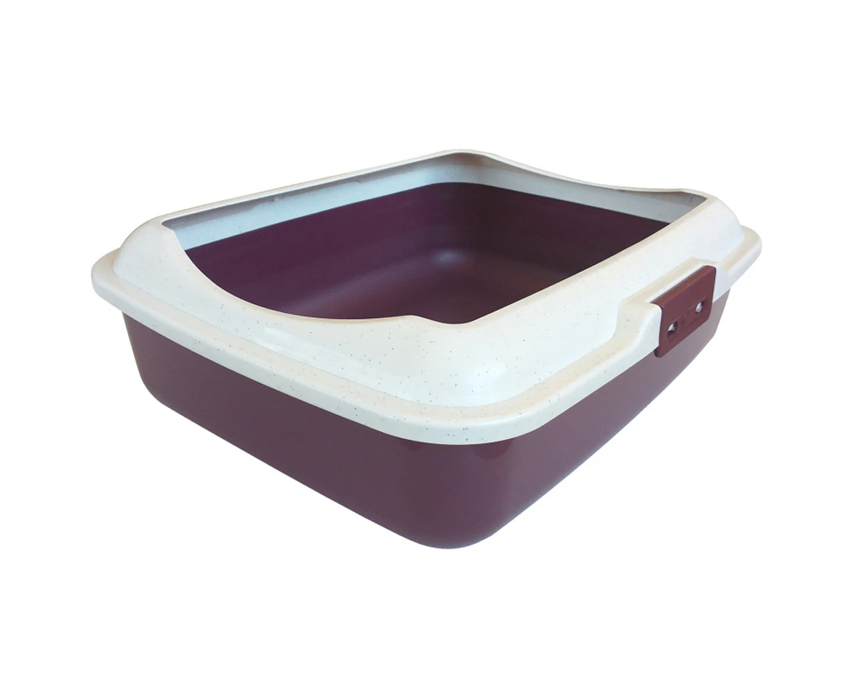 Showmaster Rectangular Size Reusable Plastic Pet/Cat Bathroom Litter Tray w/ Rim