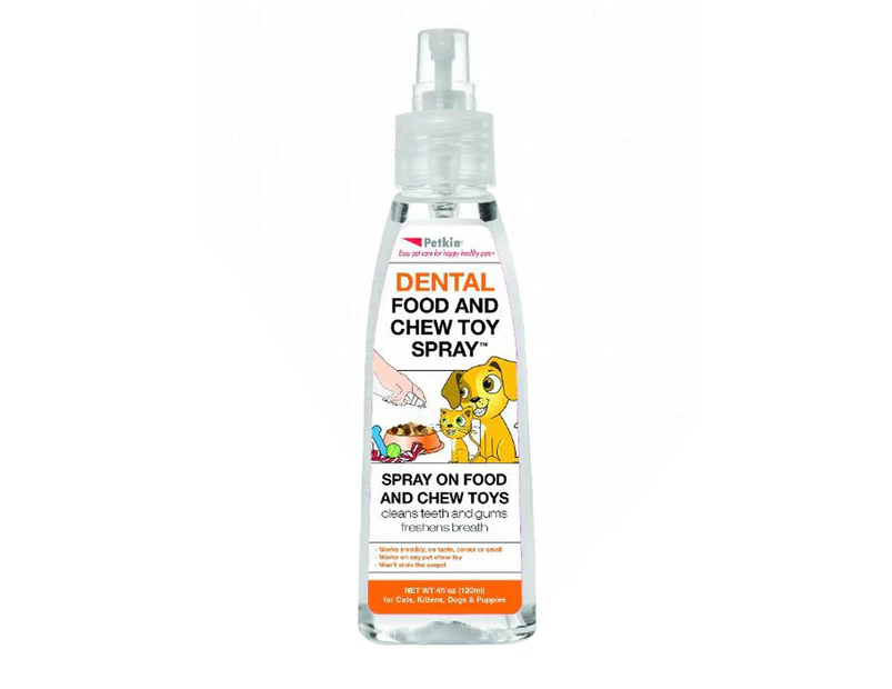 Petkin Dental Food & Chew Toy Spray for Pets 120ml