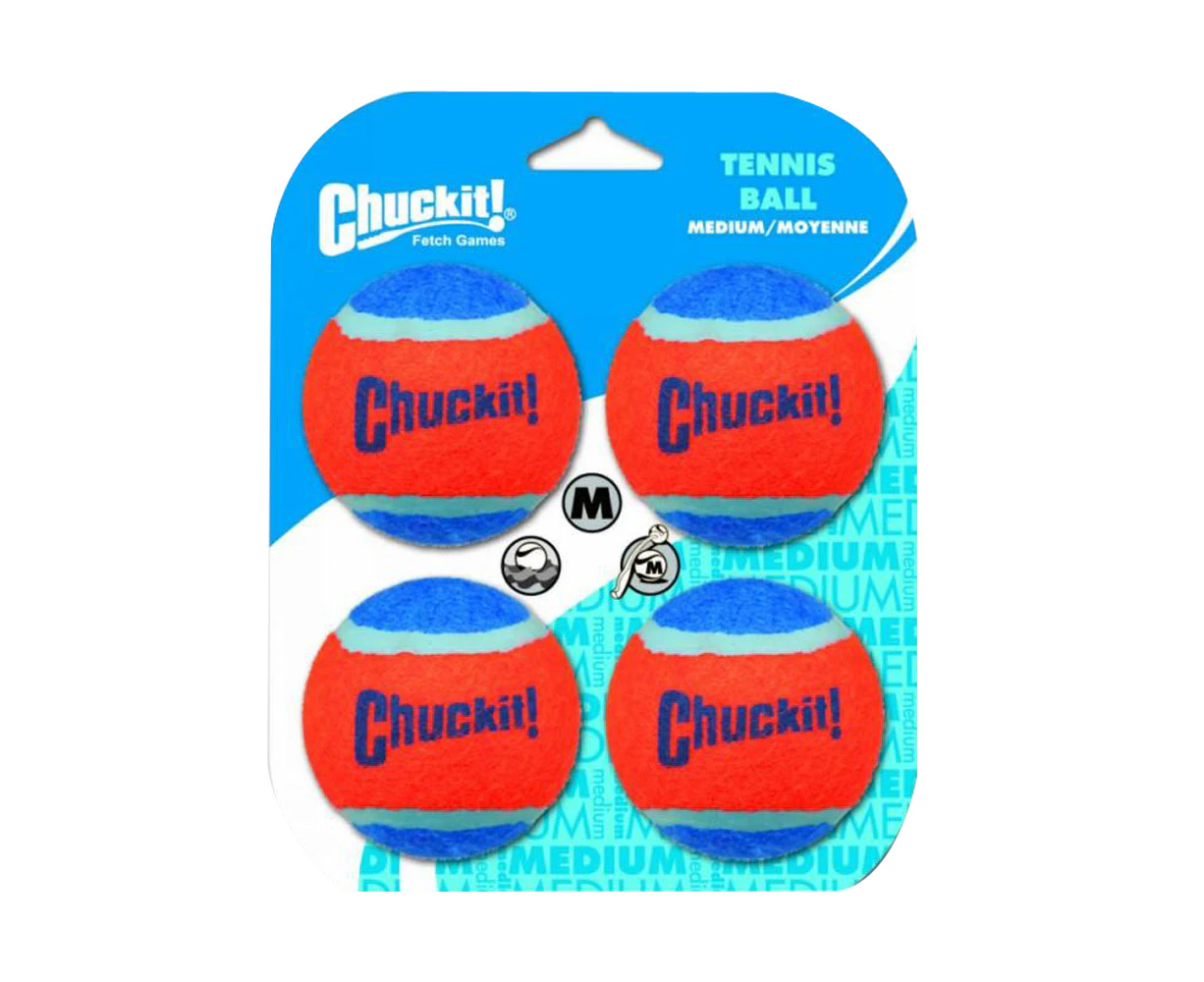 Fantastic Medium Chuck It Tennis Ball Dog Toy 4 Pack - 6cm (ChuckIt)