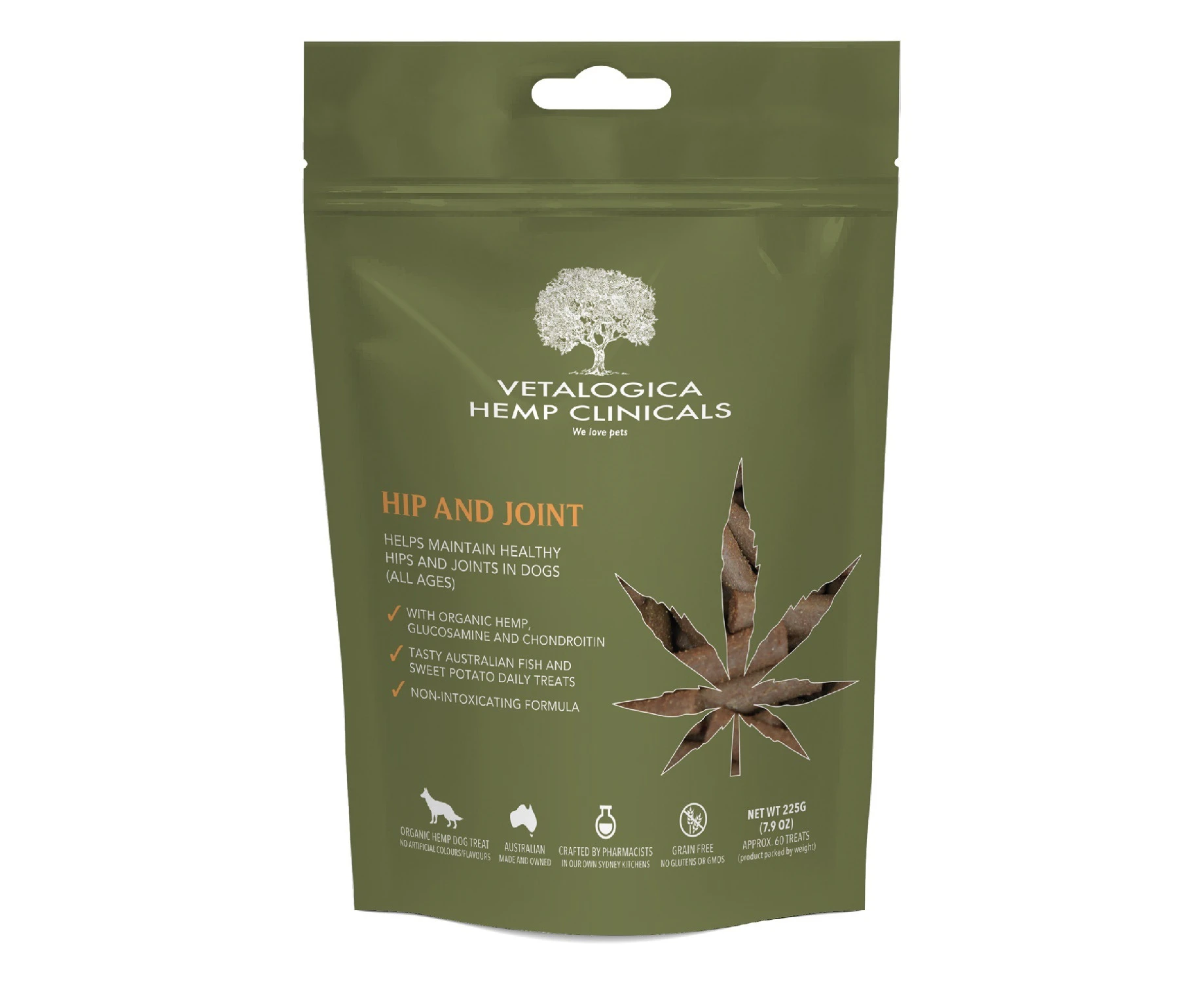 Vetalogica Hemp Clinicals Hip And Joint Dog Treats 225g