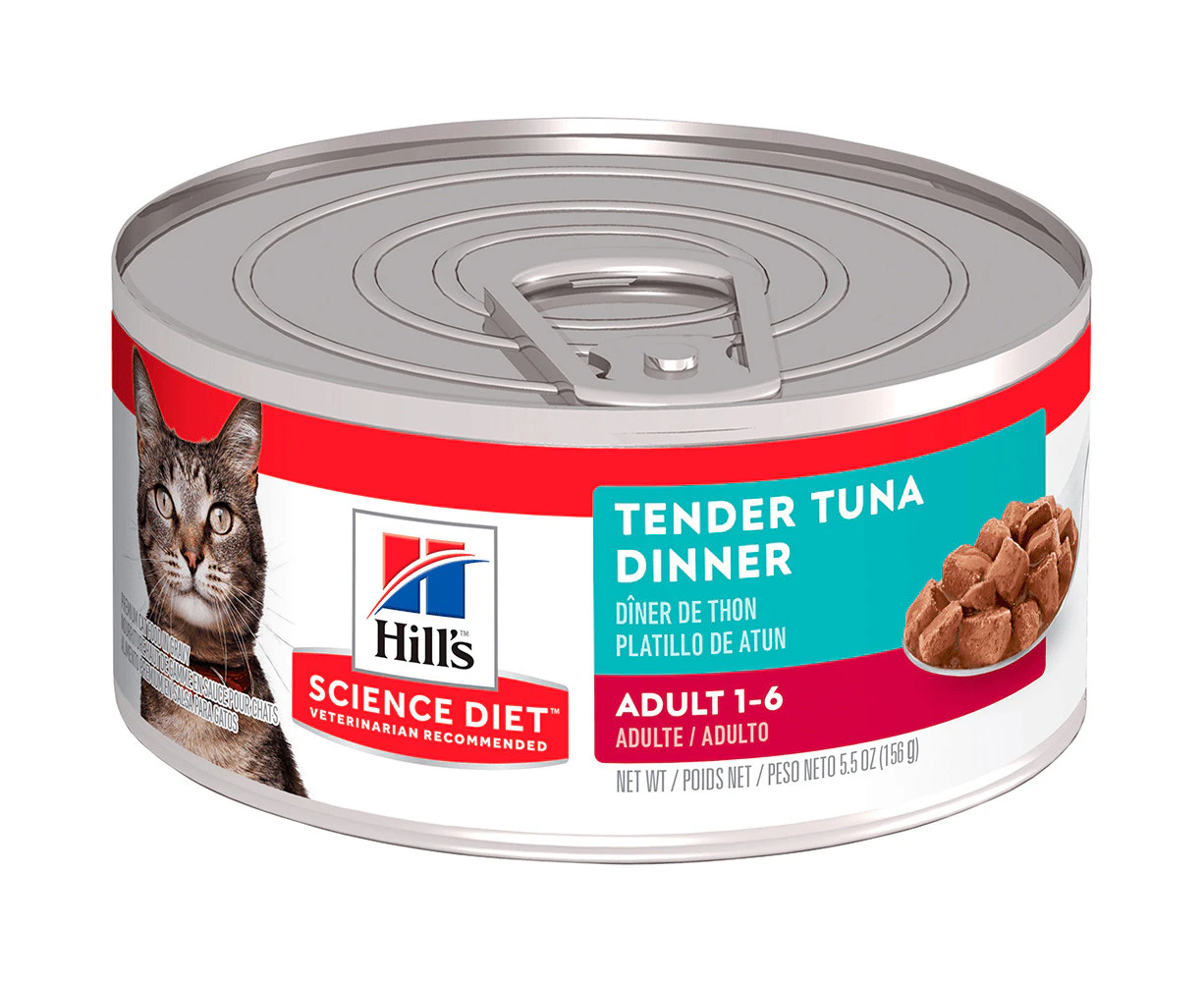 Hills Adult 1+ Wet Cat Food Tender Tuna Dinner 24 x 156g