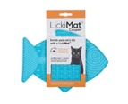 LickiMat Classic Casper Boredom Buster Fish Shaped Cats Slow Feeder Turquoise - Turquoise