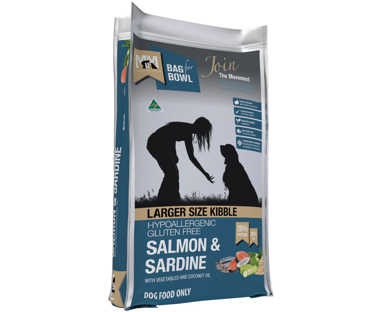 Meals for Mutts Gluten Free Salmon & Sardine Larger Kibble Dry Dog Food 9kg