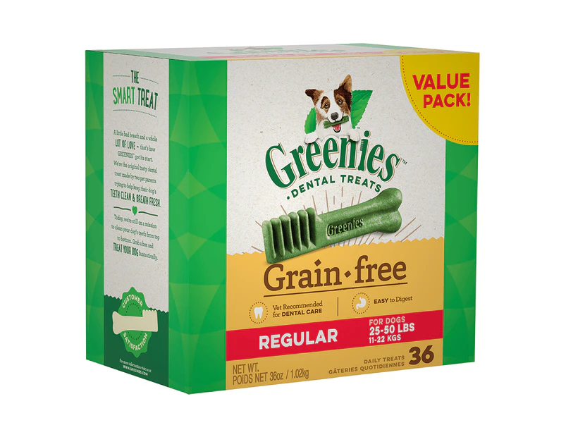 Greenies Grain Free Regular Dogs Dental Treat Value Pack 11-22kg 1kg