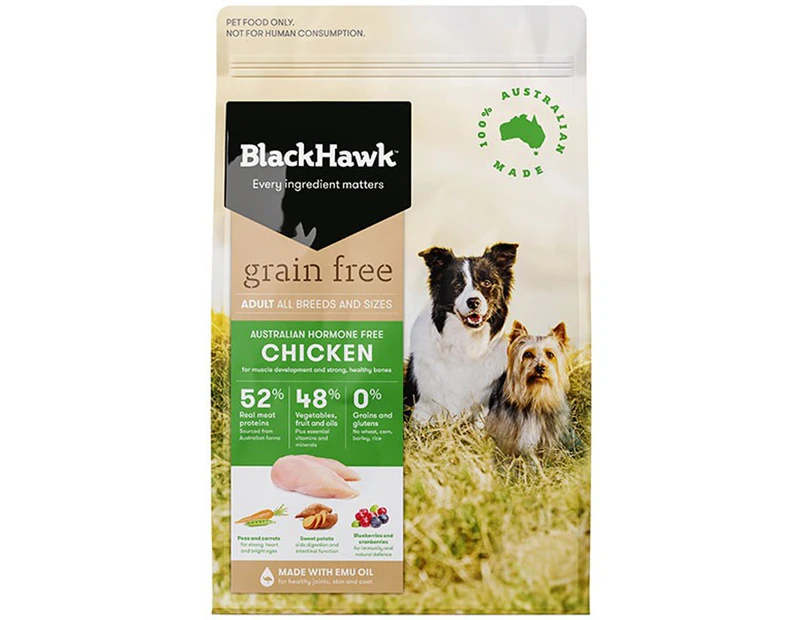 Black Hawk Adult All Breeds Grain Free Dog Food Chicken 7kg