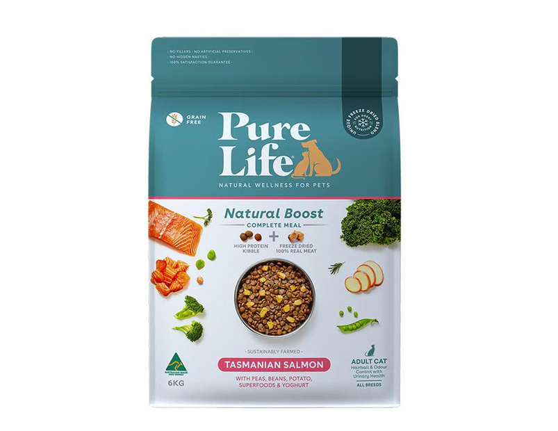 Pure Life Adult Natural Boost Dry Cat Food Salmon 6kg