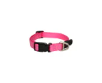Rogz Classic Lockable Reflective Dog Collar Pink Medium