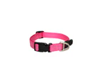 Rogz Classic Lockable Reflective Dog Collar Pink Medium